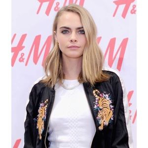 {H&M} Embroidered Bomber